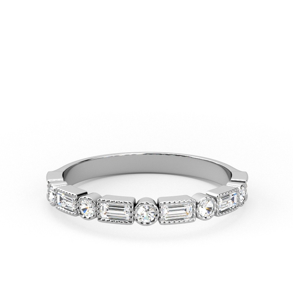 Millgrain Band Diamond Set